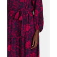 thumbnail image 3 of The Pioneer Woman Ruffle Neck Midi Dress, Women’s, Sizes S-3X, 3 of 6