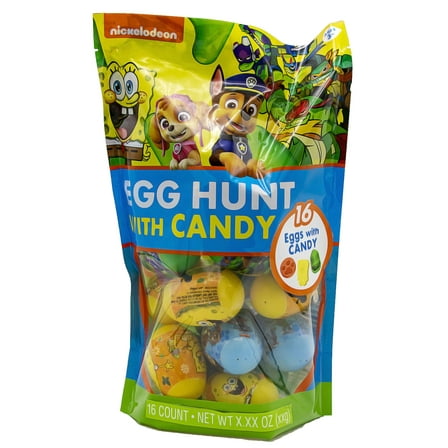 Nickelodeon Themed Candy Filled Plastic Easter Eggs Basket Stuffers, 2.82 Ounce, 16 Count