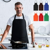 Fwttom Kitchen Apron - Waterproof Adjustable Bib with Pockets for Men Women, Chef Aprons for Cooking Gardening Painting Baking Restaurant