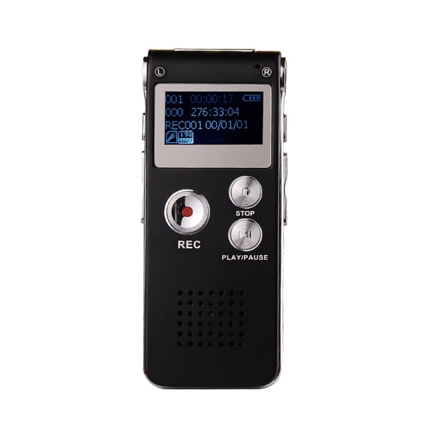 Grabadora de voz digital con memoria de gran capacidad y micrófono de 8 GB, activada por voz para conferencias, reuniones y clases. Color negro. 8 GB.