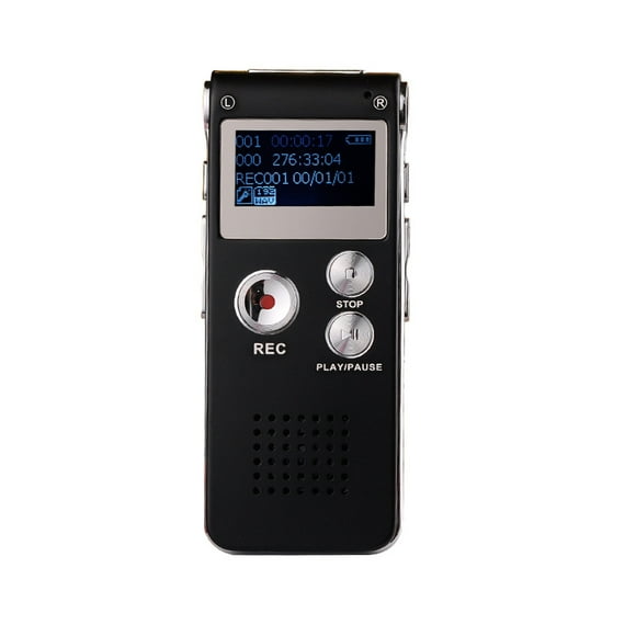 Grabadora de voz digital incorporada con memoria de gran capacidad y micrófono Grabadora activada por voz de 8 GB para clases de reuniones de conferencias Negro 8 GB