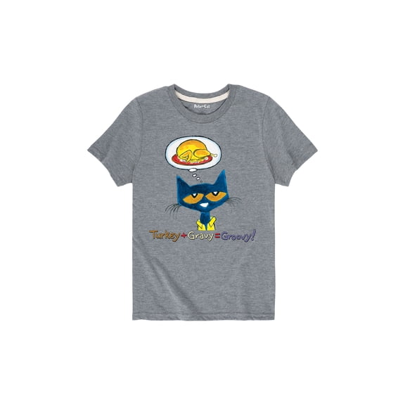 Pete The Cat - Turkey   Gravy = Groovy! - Youth Short Sleeve Graphic T-Shirt