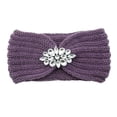 thumbnail image 3 of Xihbxyly Diadema de Punto para Mujer, Lana Cálida y Acogedora, Detalle de Nudo de Diamantes de Imitación, Estilo Turbante, Look Casual de Calle, Estilo Bohemio Invernal, Perfecta para Fiestas y Uso D, 3 of 3