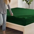 thumbnail image 4 of DNG Creations Zipper Fitted Sheet ( Includes - 1 Elastic Fitted Sheet & 2 Base Sheet has Zipper ) 100% Egyptian Cotton 12 Inch Deep Pocket (Solid Green - Twin ), 4 of 9