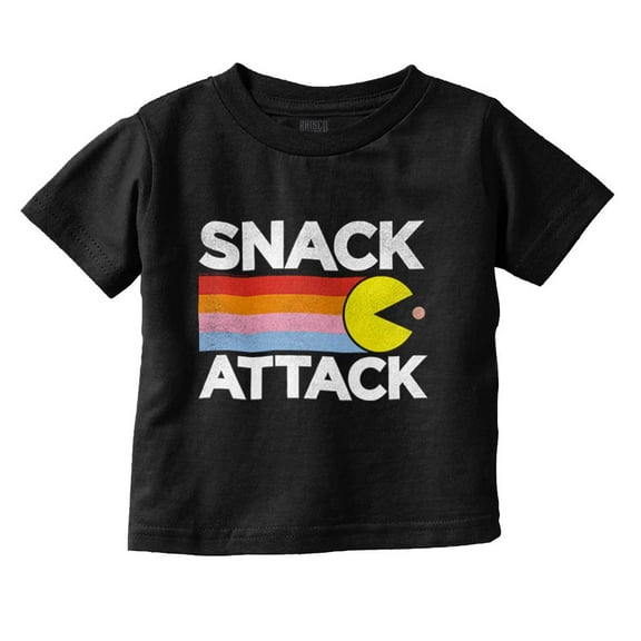 PACMAN Snack Attack Hungry Hangry Toddler Boy Girl T Shirt Infant Toddler Brisco Brands 12M