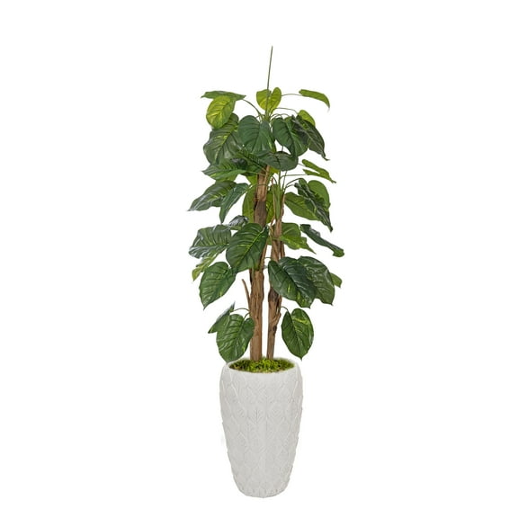 Vintage Home Artificial Faux 81.5'' Tall Scindapsus Aureus And Banana Skin With Eco-Paper Planter With Eco Planter