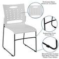 thumbnail image 3 of Flash Furniture 5 Pack HERCULES Series 881 lb. Capacity White Sled Base Stack Chair with Air-Vent Back, 3 of 11