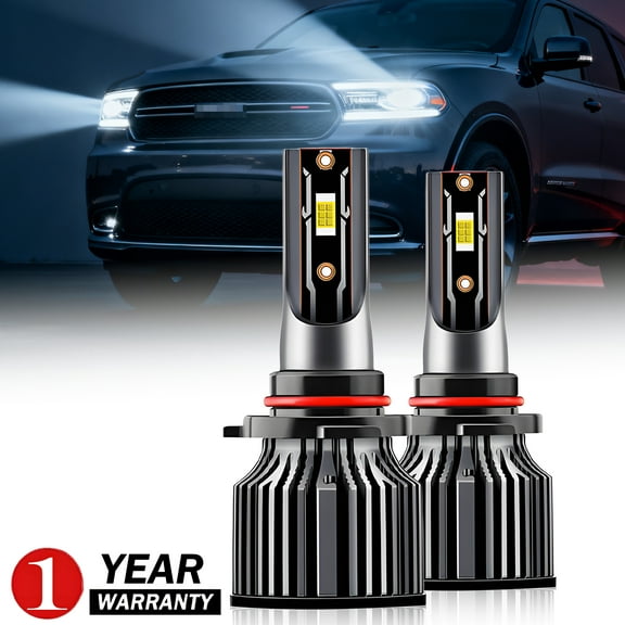 High & Low Beam Headlight Bulbs - Compatible with 2016 - 2020 Dodge Durango 2017 2018 2019