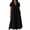 A370-Black, variant on Womens Maxi Dress Short Sleeve V Neck Cotton Blend with Pockets Loose A Line Summer Casual Sundress