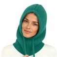 thumbnail image 3 of Roncen Women's Balaclava, Ribbed Knit Winter Hat with High Collar & Drawstring Hood, Wind-Resistant & Warm, 3 of 5