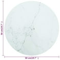 thumbnail image 3 of vidaXL Table Top White Ø50x0.8 cm Tempered Glass with Marble Design, 3 of 3