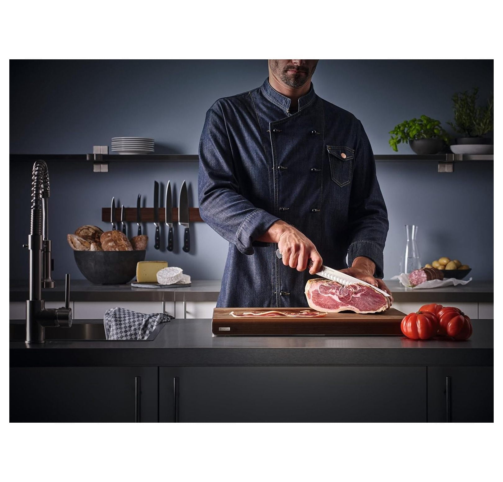 Classic 5" Serrated Utility Knife, Black