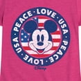thumbnail image 3 of Disney - Americana - Mickey Peace Love Usa - Toddler And Youth Girls Short Sleeve Graphic T-Shirt, 3 of 5