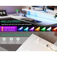thumbnail image 6 of AODK 61" L Shaped Desk with Drawer, Computer Desk with Power Outlets & LED Lights, Reversible Corner Gaming Desk for Home Office Workstation, Office Desk with Monitor Shelf, Pure White, 6 of 15