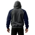 thumbnail image 5 of Color Block Hoodie Men Novelty Casual Long Sleeve Work Athletic Hoodies Sweatshirts Winter Drawstring Hooded Pullover Dark Gray 2XL, 5 of 5
