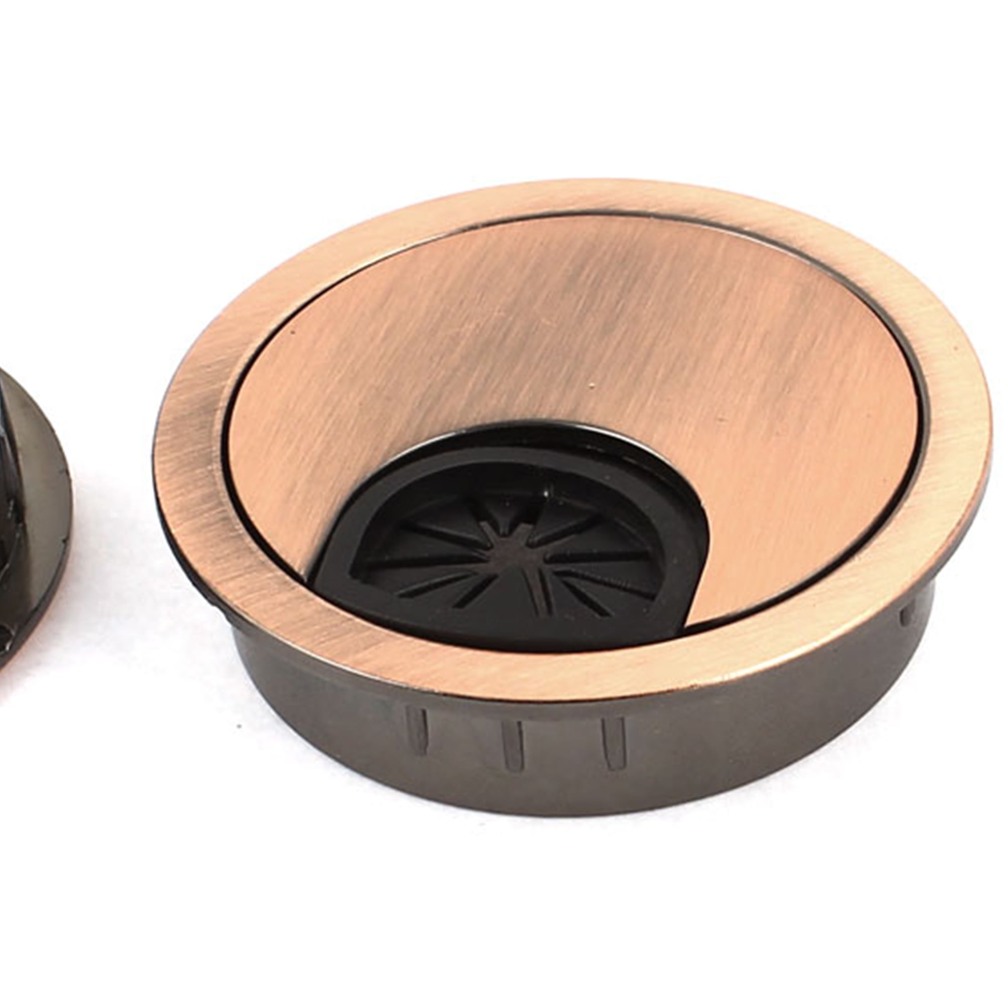 Unique Bargains 2 Pcs Hardware Metal Round Shaped Cable Wire Hole Cover for Computer Desk