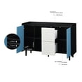thumbnail image 3 of 47" Storage Cabinet with Doors and 2 Drawers, Modern Accent Cabinet with  2 Open Storage Compartment, Sideboard Buffet Cabinet for Kitchen, Dining Room, Blue, 3 of 9