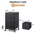 thumbnail image 3 of GALAXHERO 2 Drawer File Cabinet, Rolling Printer Stand Filing Cabinets for Home Office, Fabric Vertical File Cabinet Fits A4 or Letter Size, Black, 3 of 9