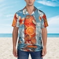 thumbnail image 2 of Susaid Refreshing Citrus Splash Print Short Sleeve Shirts Button Down Casual Shirts Summer Beach Aloha Button Down Short Sleeve for Men ,Large, 2 of 7