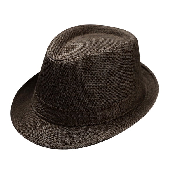 MESSUEN Fedoras for Men Top Hats for Men Dress Hats for Men and Women Jazz Hat Soild British Sun Hat Travel Sun Hat Mens Fedora Hats Men Sun Hat Coffee One Size
