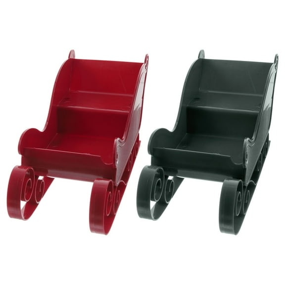 UPOUART 2Pcs 11.0Inch Assorted Color Mini Sleigh Plastic Decoration for Christmas Celebrations and Holiday Parties