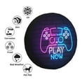 thumbnail image 6 of DouZhe Waterproof Spare Tire Cover, Neon Play Now Game controller Prints Adjustable Wheel Covers Fit for Jeep Trailer RV SUV Car, 15 inch, 6 of 7