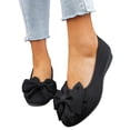 thumbnail image 2 of IEMIEMIEM Women's Ballet Flats Bow Walking Shoes Casual Tennis Slip On Sneakers Lightweight Comfortable Fashion Shoes for Women Black 9 Wide, 2 of 9