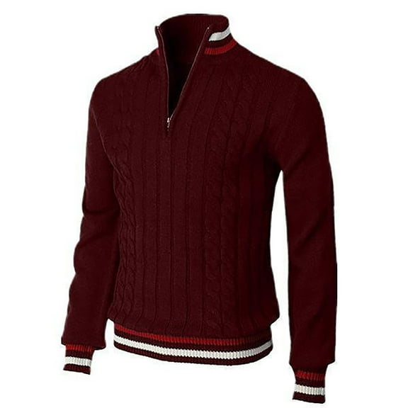 LIUJUNSHOP Formal Men's Cardigan British Style Business Casual Zippered Turtleneck Mens Cardigan Knitwear Sweater