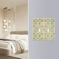 thumbnail image 4 of Yayeee Toggle Light Switch Wall Plate 2-Gang 4.56"x4.48" Decorative Outlet Cover, Light Green Geometric, 4 of 7