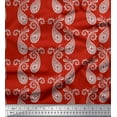 thumbnail image 1 of Soimoi Red Cotton Cambric Fabric Floral & Paisley Print Fabric by the Yard 42 Inch Wide, 1 of 1