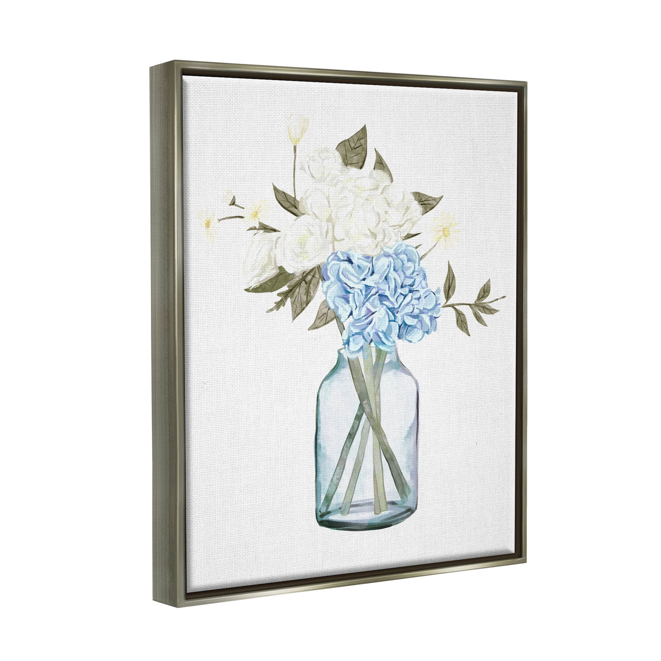 Soft Cottage Flower Arrangement Botanical & Floral Graphic Art Luster Gray Framed Art Print Wall Art
