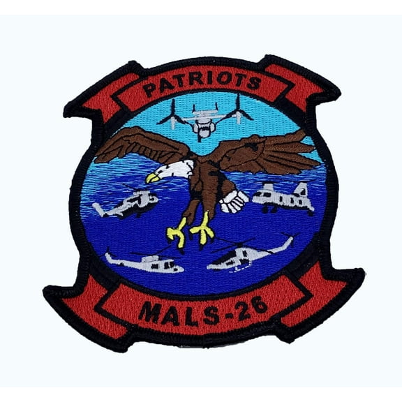 MALS-26 Patriots Patch – Plastic Backing/Sew On, 4.5