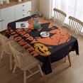 thumbnail image 5 of Happy Halloween Tablecloth Waterproof Spillproof Tablecolths Table Covers Pumpkin Skull Bat Spider Rectangle Table Cover for Halloween Background Indoor and Outdoor Birthday, 5 of 5