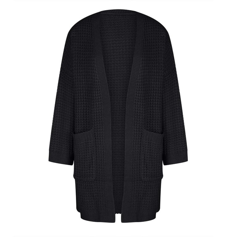 Ankle length black cardigan deals