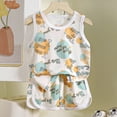 thumbnail image 2 of Futezty Girls Summer Outfits, 4th of July Baby Girl Outfits Little Girls Clothing Sets Solid Color Short Sleeves Twist Top Camouflage Print Pants 2pcs Outfits Sets, 2 of 3