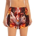 thumbnail image 2 of Pofeuu Red Leaf Flame Fox Print Women's Athletic Shorts Running Workout Shorts Tummy Control Quick Dry Gym Shorts with Pockets Double layer sports shorts-Medium, 2 of 7