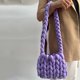 thumbnail image 1 of Bolso de mensajero para mujer Bolso de mano suave tejido a mano tejido sólido (púrpura), 1 of 4