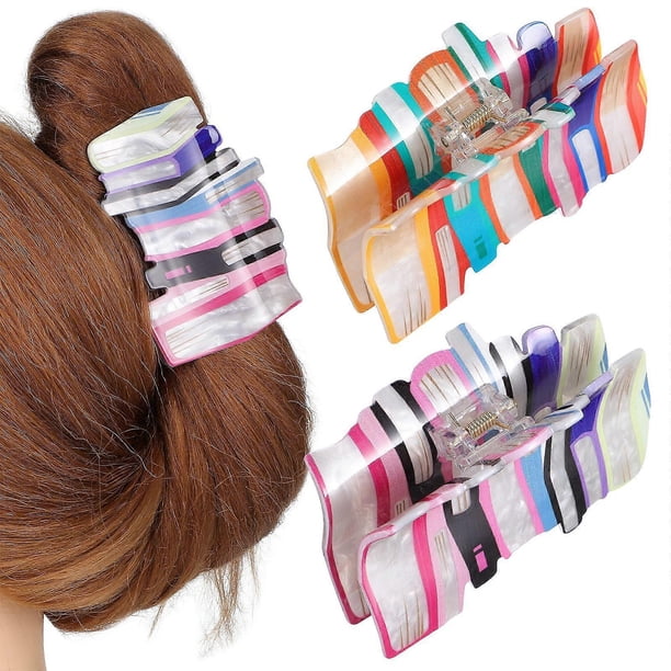 2pcs Hair Claw Clips Back To School Hair Claws Piled Book Shaped Claw Clips Creative Hair Clips Teacher Hair Accessories