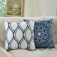 thumbnail image 6 of Decorative Throw Pillow Covers 20x20 Set of 4, Modern Simple Square Pillow Case Cushion Cover for Sofa Couch Farmhouse Living Room (Blue, 20"x20"), 6 of 6