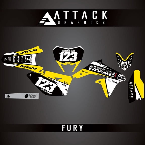 Attack Graphics Custom Fury Complete Bike Graphics Kit for Suzuki RMX450Z 2010