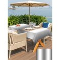 thumbnail image 6 of 52x70 Inch Outdoor Tablecloth with Umbrella Hole Zipper Rectangle Grey White Rectangular Tablecloths Outside Waterproof Gray Farmhouse Modern Rustic Patio Table Cloth Cover for Picnic Party, 6 of 8