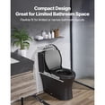 thumbnail image 3 of KFFKFF One-Piece Elongated Toilet, Dual-Flush 1.0/1.28 GPF, Bathroom Toilet with Comfortable Seat, Standard Height, Easy-to-Clean Skirted Design, 12″ Rough-In, Matte Black Finish, 3 of 9
