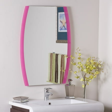 Paula's Pink Frameless Wall Mirror