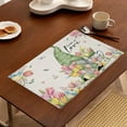 thumbnail image 5 of CoreLiving Easter Placemats Set of 4 12x18 Inch Washable Cloth Placemats, Rustic Vintage Spring Gnome Flower Easter Eggs Tulip Design Dining Table Mats for Farmhouse Kitchen Home Decor, 5 of 5