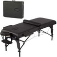 thumbnail image 1 of FDW 77"x30" Portable Massage Table, 4" Thick Memory Foam, Adjustable Height 2-Fold Spa Bed, Face Cradle & Carry Case for Salon, Therapy, Home, Black, 1 of 7