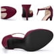 thumbnail image 4 of Mujer Mary Janes T-Strap Stiletto Heels Dress Pumps Borgoña US 9/UK 7/EU 40, 4 of 6