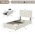 thumbnail image 2 of LED Bed Frame with Headboard and 2 Drawers, Strong Wood Slats, Noise-Free Metal Frame, Heavy Duty, Easy Assembly, No Box Season Needed, 2 of 7