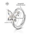 thumbnail image 3 of OUFER 2PCS Butterfly Hoop Earrings 925 Sterling Silver 0.25ct Zircon Hypoallergenic Cartilage Earrings for Women, 3 of 7