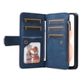 thumbnail image 2 of Multifunctional Case for Moto G Power 2021,[RFID Blocking] 9 Credit Cards Holder Wrist Strap, Premium PU Leather Zipper Wallet Purse Magnetic Flip Phone Cover for Motorola Moto G Power 2021, Blue, 2 of 12