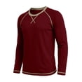 thumbnail image 4 of Cmfcve Men's Crew Neck Raglan Long Sleeve Tops Casual Loose Fit Athletic T-Shirt Fall Workout Running Pullover Shirts, 4 of 7